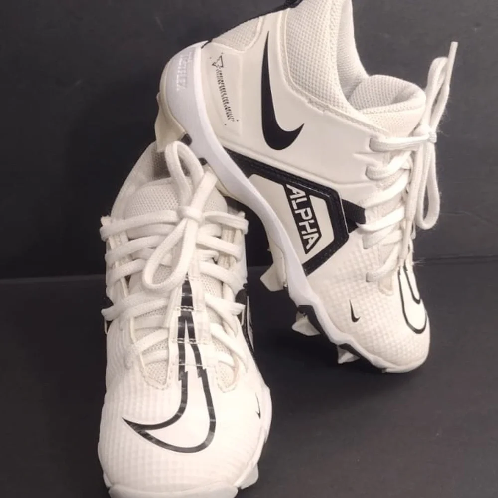 White Athletic Shoes with Black Accents size 13c kids pre owned Exellent cond